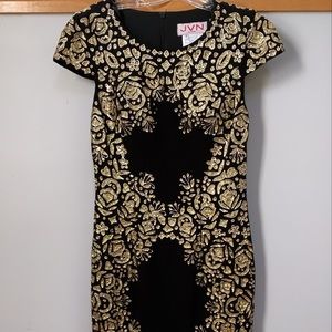 Mini black/gold embellished Jovani dress